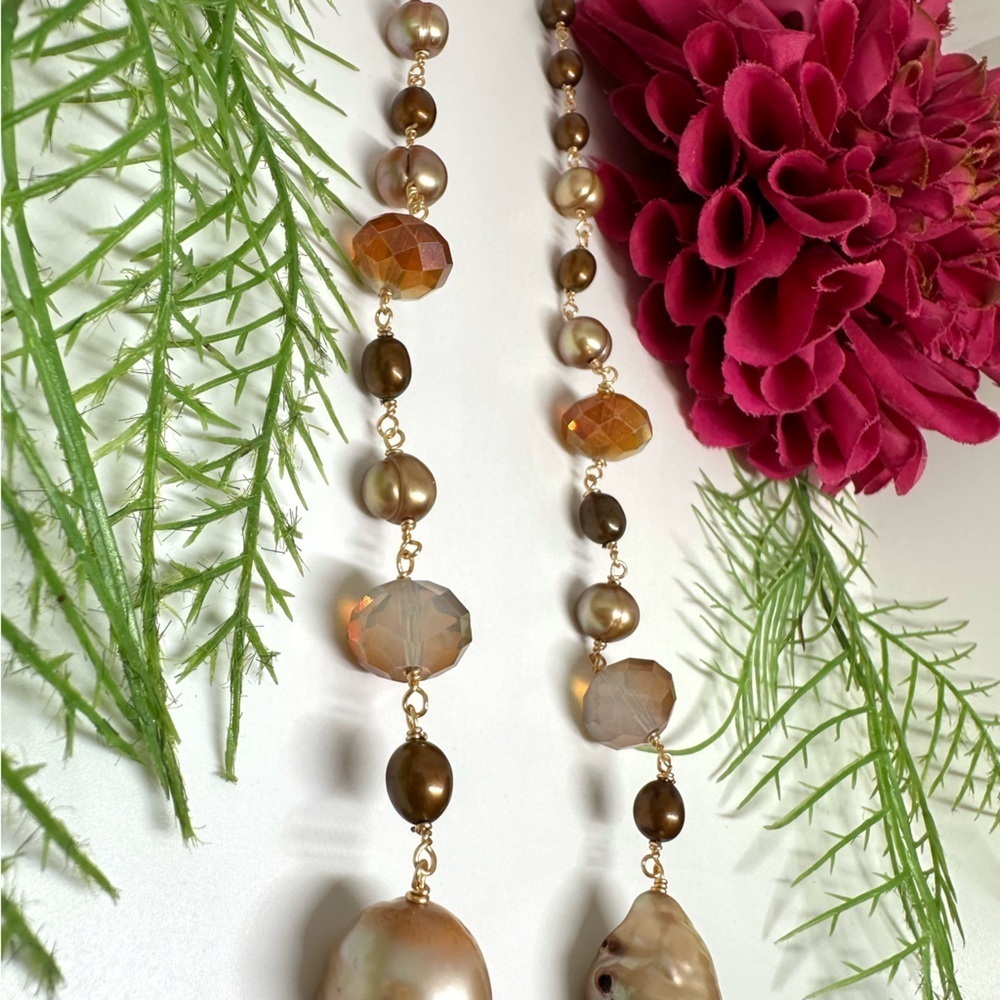 NEW⚜️Baroque Pearl & Crystal Beaded Necklace - Picture 5 of 6